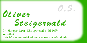 oliver steigerwald business card